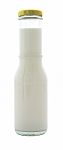 Long Neck Milk Bottle On White Background Stock Photo