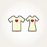  Love Heart Couple Shirt Stock Photo