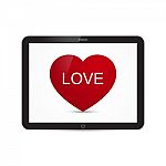  Love Heart Tablet Stock Photo