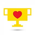  Love Heart Trophy Illustration Stock Photo