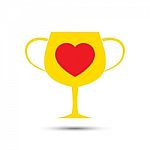  Love Heart Trophy Illustration Stock Photo