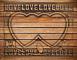 Love Wood Frame Stock Photo