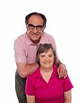 Lovely Senior Couple Smiling Stock Photo