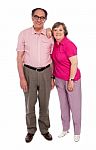 loving senior couple standing Stock Photo