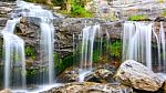 Mae Ya Waterfall With Moss And Rocks Located In Chiang Mai Stock Photo