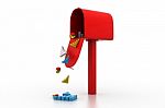 Mail Box With Business Graph Stock Photo