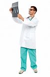 Male Doctor Holding X Ray Stock Photo