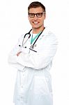 Male Doctor with Arms Crossed Stock Photo