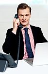 Male Executive On A Business Call Stock Photo