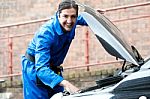 Male Mechanic At Work Stock Photo