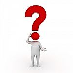 Man And Question Mark Stock Photo