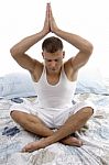 Man Doing Meditation Stock Photo