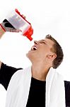 Man Drinking Water Stock Photo