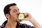 Man Eating Apple Stock Photo