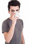 Man Having Coffee Stock Photo