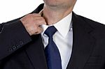 Man Itching His Neck With Hand Stock Photo