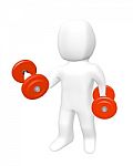 Man Lift Dumbbell Stock Photo