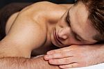 Man Relaxing In A Spa Stock Photo