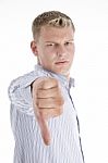 Man Showing Disapproval Sign Stock Photo