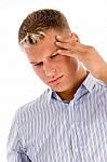 Man Suffering From Headache Stock Photo