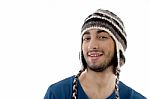 Man Wearing Woolen Cap Stock Photo