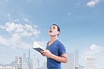 Man With Book Concept Stock Photo