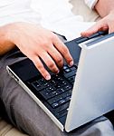 Man With Laptop Stock Photo