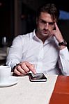 Man With Smart Phone Stock Photo