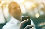 Man With Smartphone Stock Photo