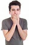 Man Yawning Stock Photo