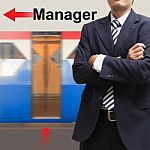 Manager On The Sky Train Station Stock Photo