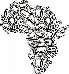 Map Of Africa With Pattern Background Clouded Leopard Stock Photo