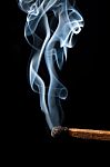 Match Stick With Smoke Stock Photo