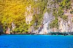 Maya Bay Phi Phi Islands Andaman Sea Krabi, South Of Thailand Stock Photo