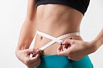 Measuring Waist Circumference Stock Photo