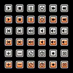 Media Player Icons Stock Photo