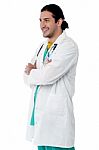 Medical Professional Posing With Arms Crossed Stock Photo