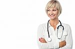 Medical Professional With Stethoscope Stock Photo