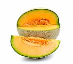 Melon On White Background Stock Photo