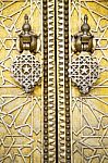 Metal Rusty  Brown    Morocco In Gold   Facade Home And Safe Pad Stock Photo