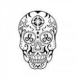 Mexican Skull Triskele Celtic Cross Tattoo Stock Photo