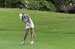 Michelle Wie Hits Fairway Shot Stock Photo