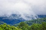 Misty Over The Mountains Stock Photo