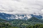 Misty Over The Mountains Stock Photo