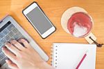 Mix Fruit Juice On Working Table Stock Photo