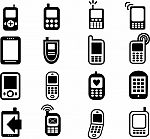 Mobile Phone Icons Stock Photo