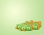 Money Su Fondo Verde Stock Photo