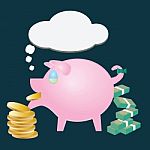 Money Transfer Pig Stock Photo