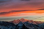 Mont-blanc At Sunset In The French Alps Stock Photo