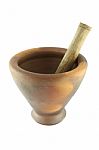 Mortar And Pestle For Papaya Salad Cooking Stock Photo